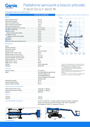 Колесни повдигачи с подвижна стрела Genie Z-60 DC