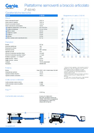 Колесни повдигачи с подвижна стрела Genie Z-62/40