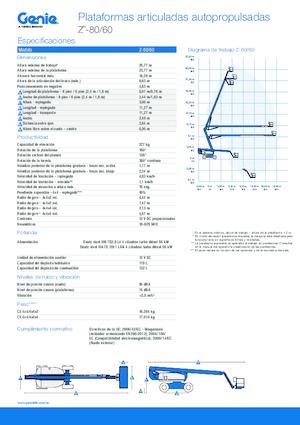 Колесни повдигачи с подвижна стрела Genie Z-80/60