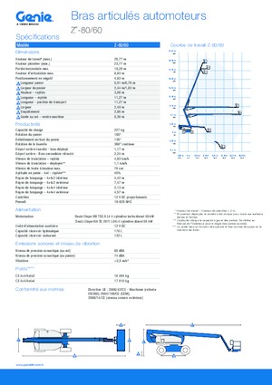 Колесни повдигачи с подвижна стрела Genie Z-80/60