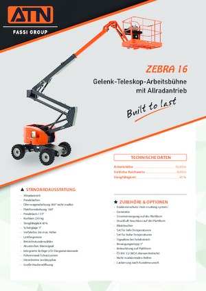 Колесни повдигачи с подвижна стрела ATN ZEBRA 16