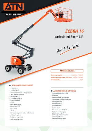 Колесни повдигачи с подвижна стрела ATN ZEBRA 16