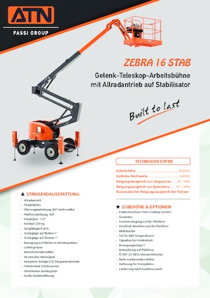 Колесни повдигачи с подвижна стрела ATN ZEBRA 16 STAB