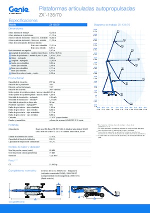 Колесни повдигачи с подвижна стрела Genie ZX-135/70