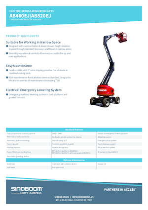 Колесни повдигачи с подвижна стрела Sinoboom AB460EJ