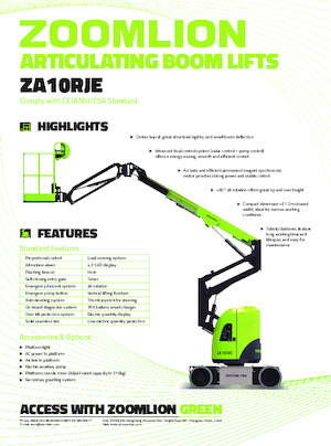 Колесни повдигачи с подвижна стрела Zoomlion ZA10RJE