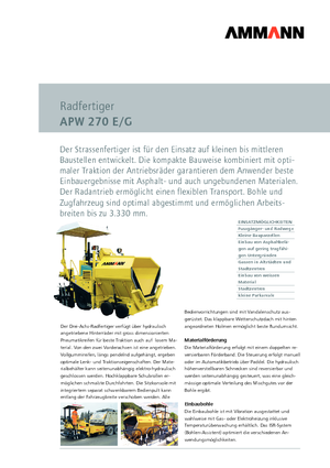 Колесни асфалтополагачи Ammann AFW 270 E/G