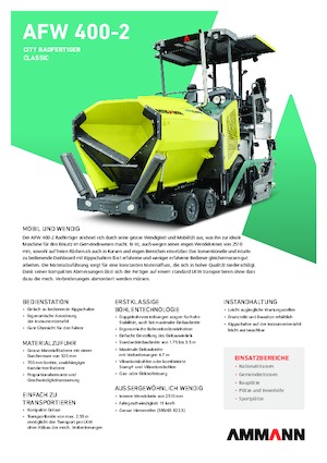 Колесни асфалтополагачи Ammann AFW 400-2