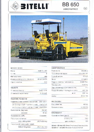 Колесни асфалтополагачи Bitelli BB 650 RB 4650 VB