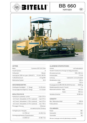 Колесни асфалтополагачи Bitelli BB 660 RB 4700 VB