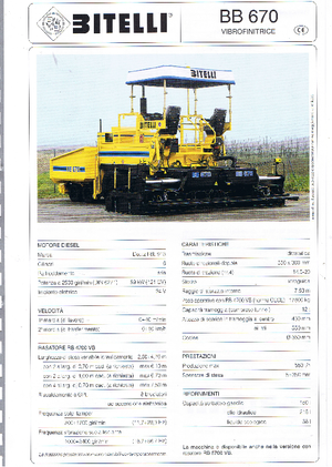 Колесни асфалтополагачи Bitelli BB 670 RB 4700 VB