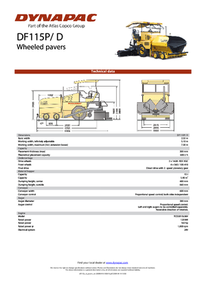Колесни асфалтополагачи Dynapac DF 115 P/D