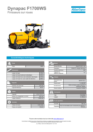 Колесни асфалтополагачи Dynapac F 1700 WS