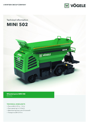 Колесни асфалтополагачи Vögele Mini 502