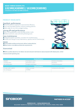 Колесни ножични автовишки Sinoboom 1623RE 