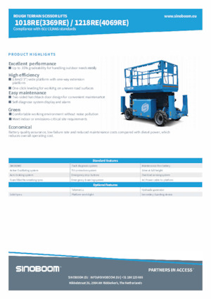 Колесни ножични автовишки Sinoboom 3369RE