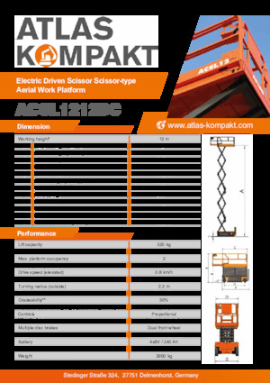 Колесни ножични автовишки Atlas Kompakt ACSL 1212 DC