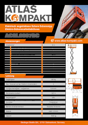 Колесни ножични автовишки Atlas Kompakt ACSL 0807 DC