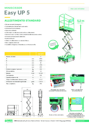 Колесни ножични автовишки Imer Easy UP 5
