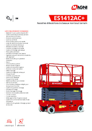 Колесни ножични автовишки MAGNI ES1412AC+
