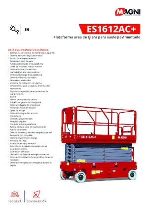 Колесни ножични автовишки MAGNI ES1612AC+