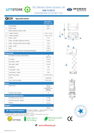 Колесни ножични автовишки Sinoboom GN 1530