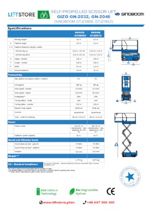 Колесни ножични автовишки Sinoboom GN 2032