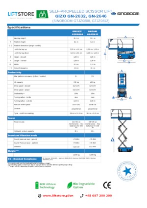 Колесни ножични автовишки Sinoboom GN 2632