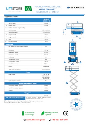 Колесни ножични автовишки Sinoboom GN 4647