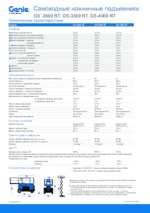Колесни ножични автовишки Genie GS-3369 RT