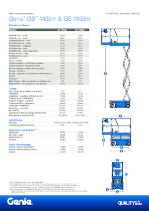Колесни ножични автовишки Genie GS-1432m E-Drive