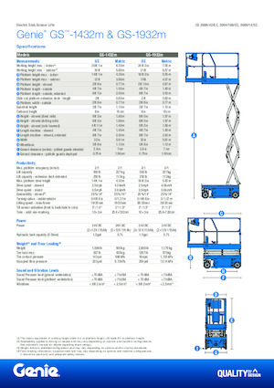 Колесни ножични автовишки Genie GS-1432m E-Drive
