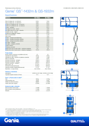 Колесни ножични автовишки Genie GS-1432m E-Drive