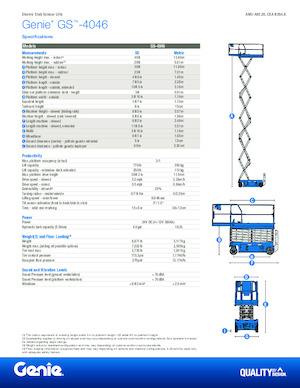 Колесни ножични автовишки Genie GS-4046 E-Drive