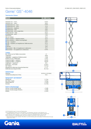 Колесни ножични автовишки Genie GS-4046