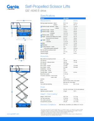 Колесни ножични автовишки Genie GS-4046