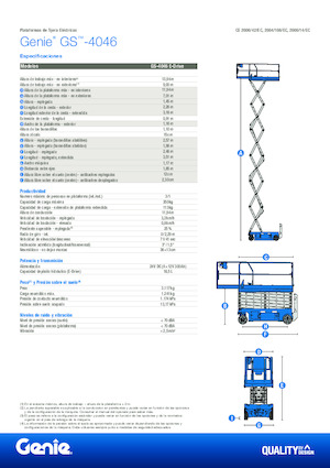 Колесни ножични автовишки Genie GS-4046