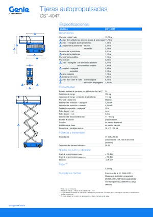 Колесни ножични автовишки Genie GS-4047