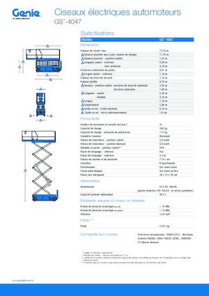 Колесни ножични автовишки Genie GS-4047