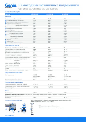 Колесни ножични автовишки Genie GS-3369 BE