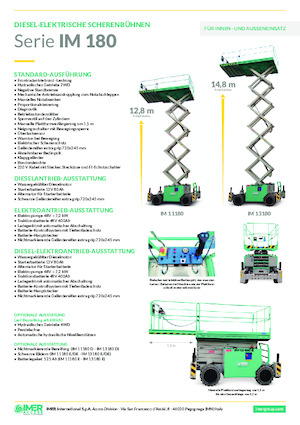 Колесни ножични автовишки Imer IM 11180 E