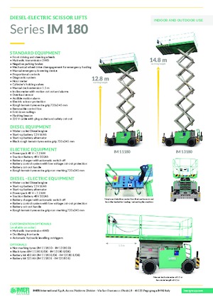 Колесни ножични автовишки Imer IM 13180 E
