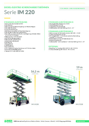 Колесни ножични автовишки Imer IM 17220 E