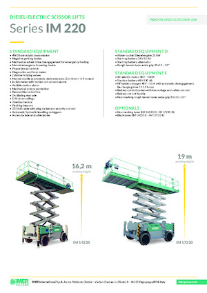 Колесни ножични автовишки Imer IM 14220 D