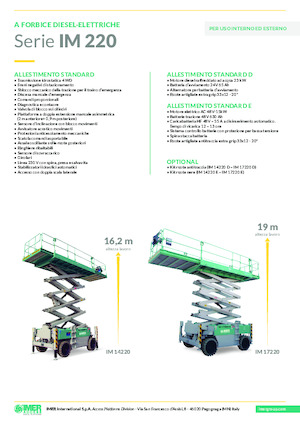 Колесни ножични автовишки Imer IM 14220 D