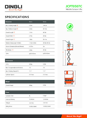 Колесни ножични автовишки Dingli JCPT0507C