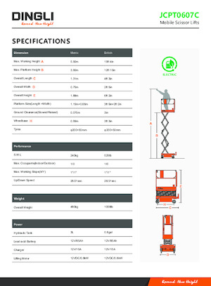 Колесни ножични автовишки Dingli JCPT0607C