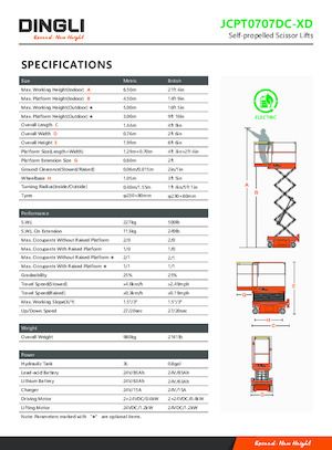 Колесни ножични автовишки Dingli JCPT0707DC-XD