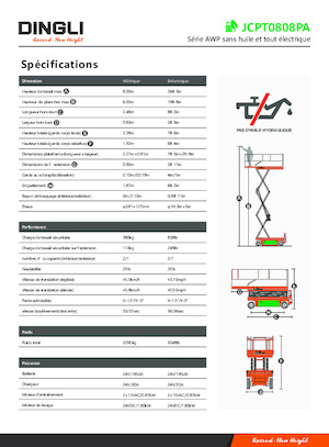 Колесни ножични автовишки Dingli JCPT0808PA