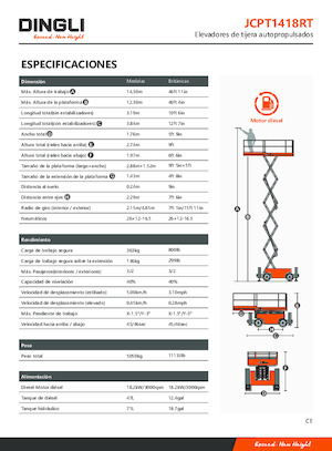 Колесни ножични автовишки Dingli JCPT1418RT